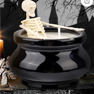 Halloween Skeleton Black Candle